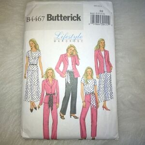 BUTTERICK B4467 SZ 8-14 Lifestyle Wardrobe Capsule Wardrobe jacket skirt top jac